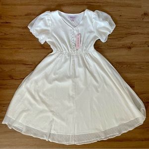 Brand New, Never Worn Jessa Kae 1XL White, Ruffle Dress